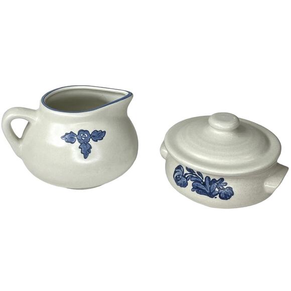Pfaltzgraff Blue CREAM Pitcher & SUGAR Bowl SetYorktowne 3pc Stoneware Dishes - Picture 9 of 10